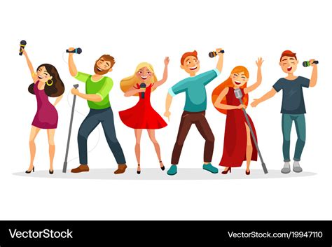 Group Young People Singing And Dancing Royalty Free Vector