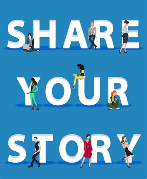 Premium Vector People On Share Your Story For Web Mobile App