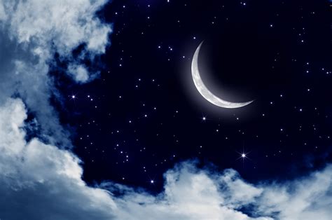 Free Download Moon And Stars In The Sky Wallpaper Digital Art