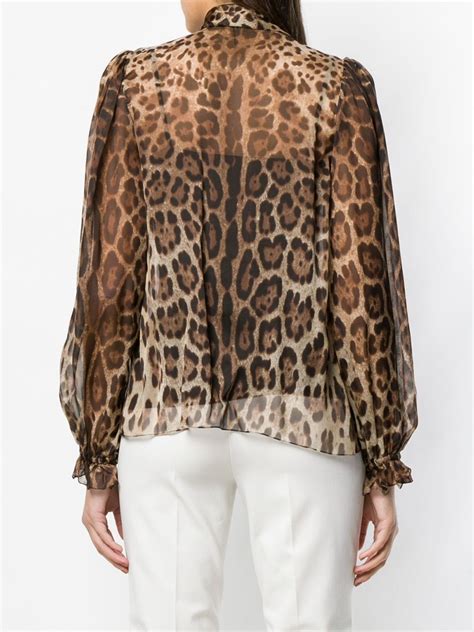 Dolce Gabbana Leopard Print Pussy Bow Blouse Farfetch