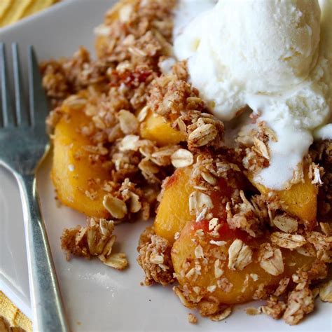 Because Peach Season 🤗 Peach Crisp Recipe Revised Makes 12 Servings