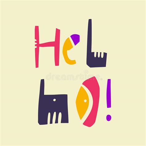 Hola Phrase Hand Drawn Vector Lettering Modern Typography Isolated On