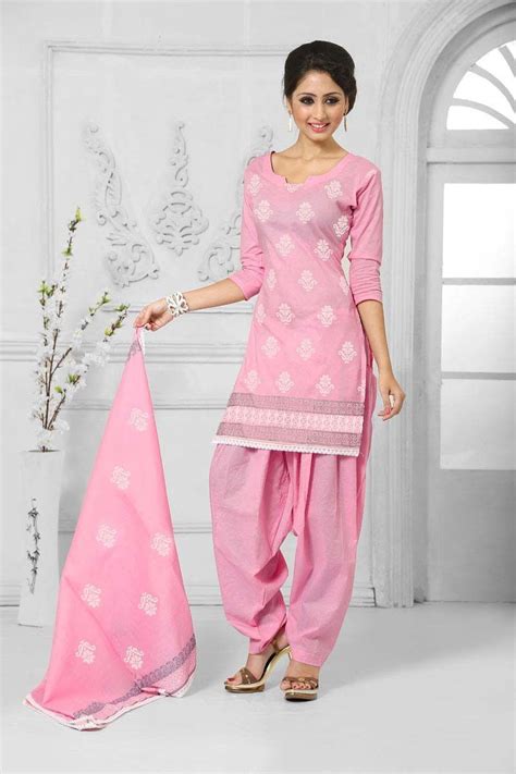 Pink Cotton Punjabi Salwar Suit With Dupatta Patiala Salwar Suits Cotton Salwar Kameez Shalwar