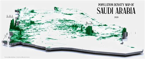 Population Density Map Is Saudi Arabia 2020 By Maps On The Web