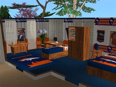 Denver broncos wall decals root for thunder and the crew with a denver broncos decal from fathead. Mod The Sims - Denver Broncos Bedroom requested by Jeffsta17