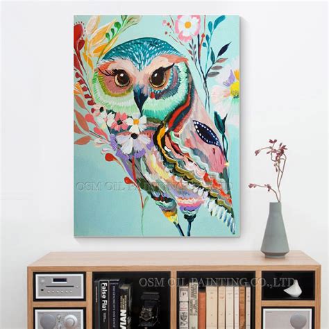 High Skills Artist Handmade High Quality Owl Oil Painting On Canvas
