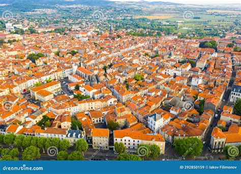 View From Drone Of French City Riom Editorial Stock Image Image Of