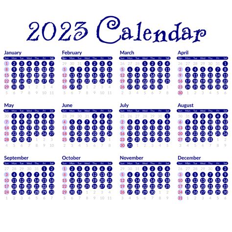 Simple Blue 2023 Calendar Simple Calendar 2023 Calendar 2023 Calendar