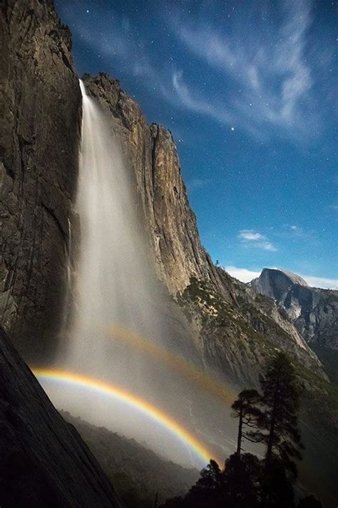 Extraordinary Photo Of A Moonbow Arched Over Upper Yosemite Falls
