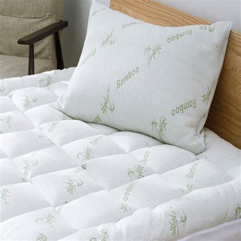 Buy Bamboo Mattress Topper Cover Queen With 1 Pillow Protector Cooling