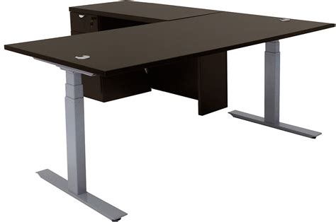 The term adjustable height desk is the generic term, but these desks are made to adjust to your needs. Electric Lift Height Adjustable L-Shaped Desks
