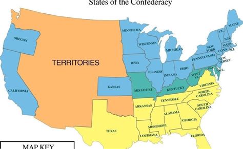 United States Map During Civil War Map Of World