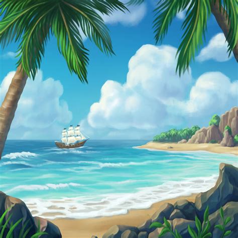Artstation Tropical Island Game Illustration