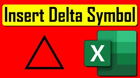 How To Insert Delta Symbol In Excel Youtube