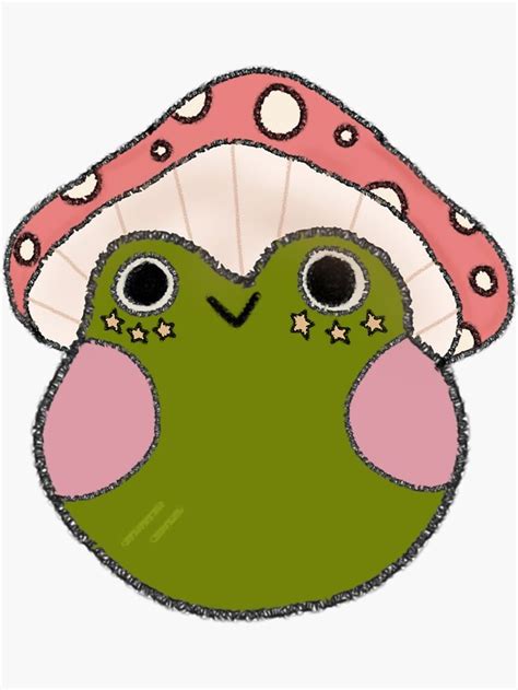 Mushroom Frog Sticker by sunflwrmike7 | Frog art, Indie drawings, Cute