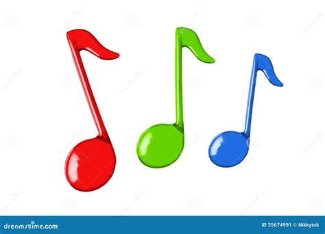 Three Color Music Notes Stock Image Image 35674991