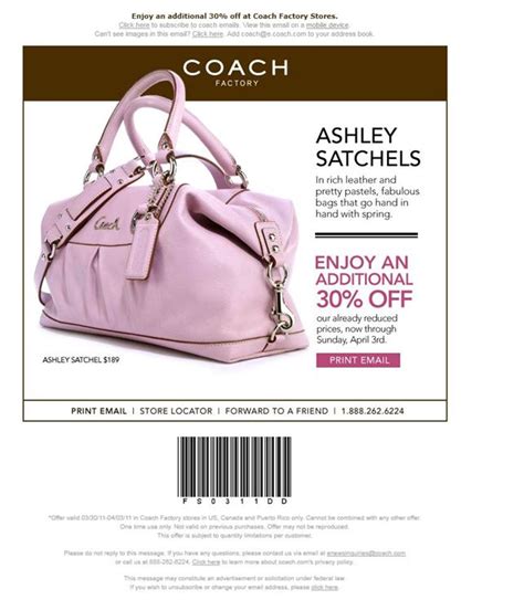 COACH Factory Canada Save An Extra 30% Off Until April 3rd 2011 ...