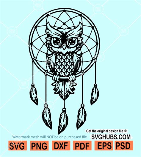 Owl Dream Catcher Svg Owl Svg Dreamcatcher Vg Owl Mandala Svg Owl