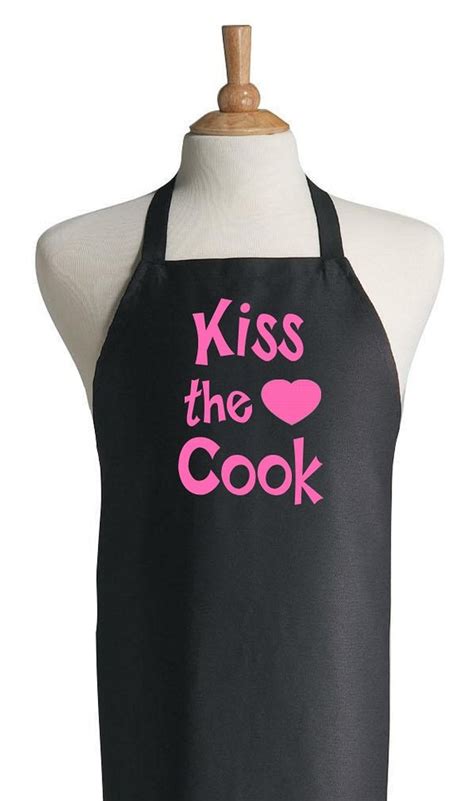 Custom Kitchen Apron Kiss The Cook Novelty Cooking Aprons Cooking Humor