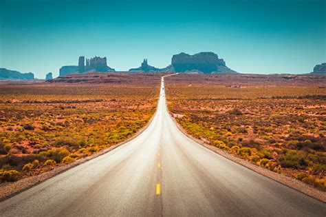 Classic Highway View In Monument Valley Usa Stock Photo Download