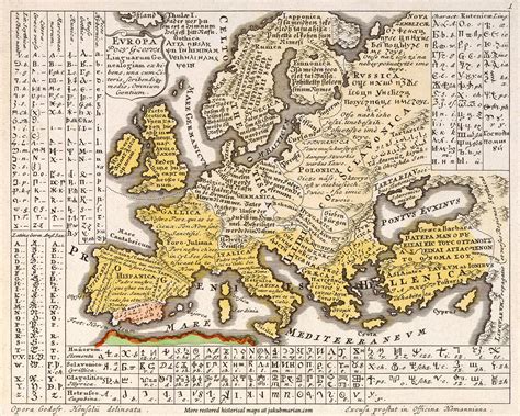 Restored 1741 Linguistic Map Of Europe Europe Map Cartography Map