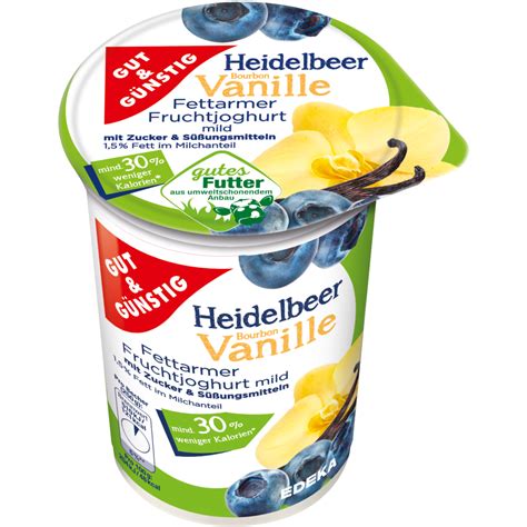 Fettarmer Fruchtjoghurt 1 5 Fett Heidelbeere Vanille EDEKA