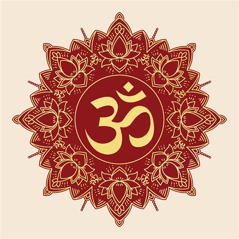 Flower Mandala With Om Hindu Symbol 12742089 Vector Art At Vecteezy