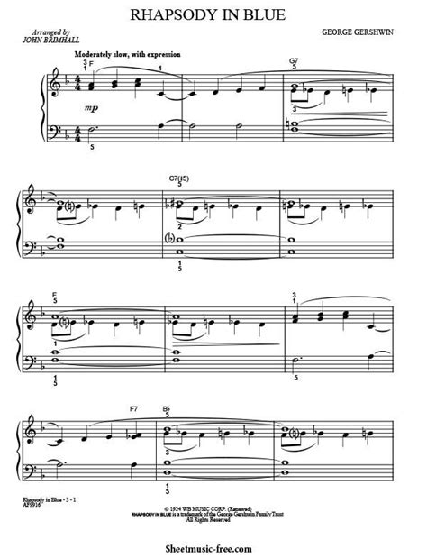 Rhapsody In Blue Sheet Music From Fantasia 2000 Sheet Music Piano