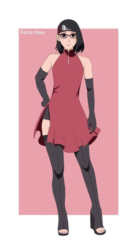 Uchiha Sarada Art By Face Hee Sarada Uchiha Sasusaku Roupas Naruto