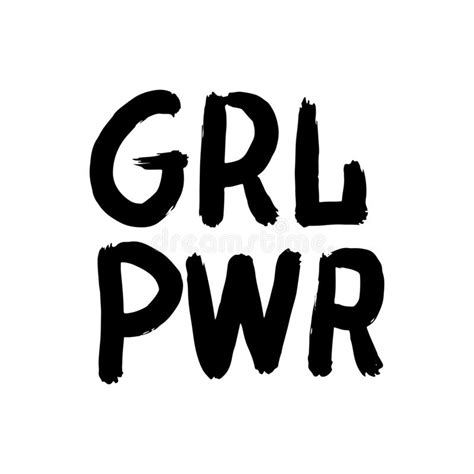 Grl Pwr Girl Power Hand Lettering Poster Hand Drawn Calligraphy Feminism Quote And Woman