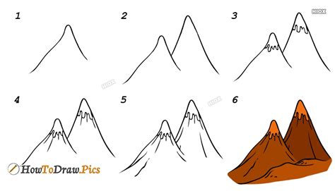 How To Draw Mountains Step By Step Images Pics