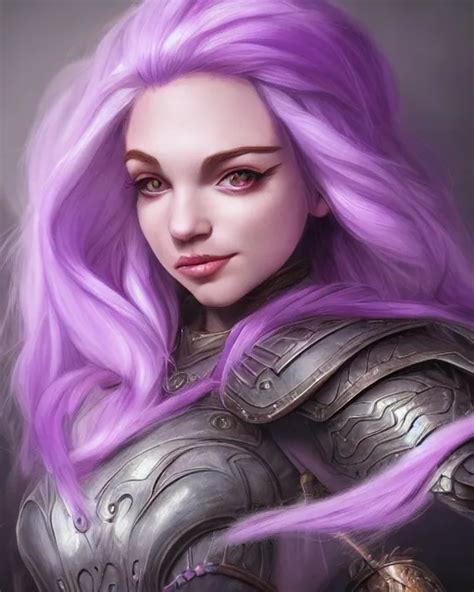 Beautiful Dandd Purple Haired Female Dwarf Wizard Starryai