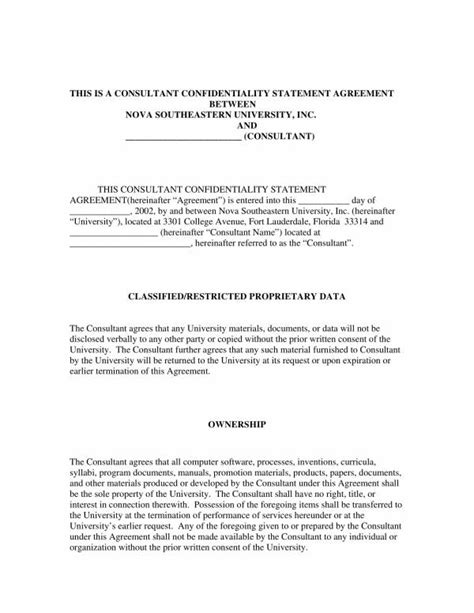 Free 24 Confidentiality Agreement For Consultants In Pdf Ms Word