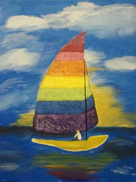Sailing The Rainbow Painting Sailing Boat