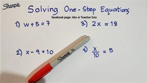 Solving One Step Equations Linear Equations Youtube