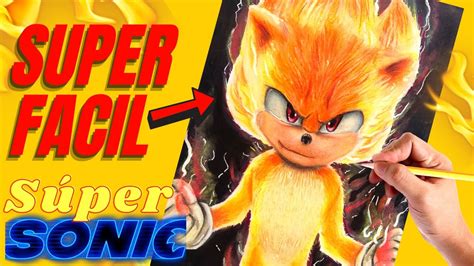 Como Dibujar A Super Sonic Realista Drawing Súper Sonic Sonic The