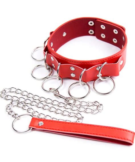 Soft Pu Leather Dog Collar Slave Bondage Restraints Belt With Metal
