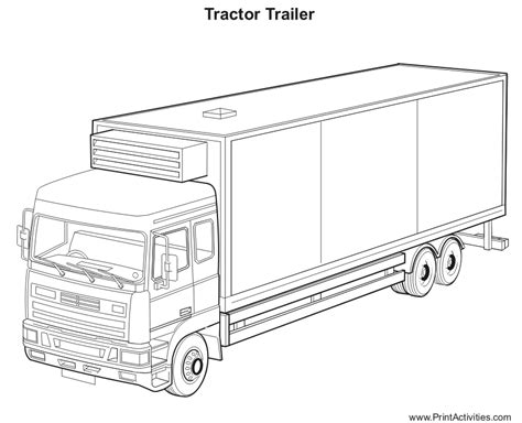 Tractor Trailer Coloring Pages Coloring Home