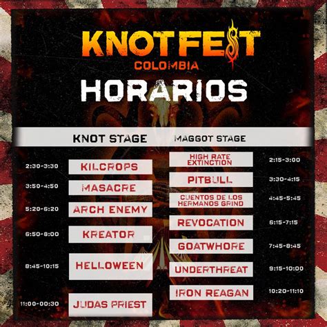 Knotfest is a music festival created in 2012 by american heavy metal band slipknot. Afiche Cartel de Bandas Knotfest Colombia 2018: