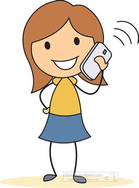 Technology Clipart - girl-talking-on-phone-1114 - Classroom Clipart