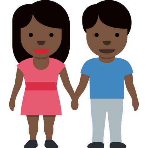 ?? Mann und Frau halten Hände: dunkle Hautfarbe-Emoji