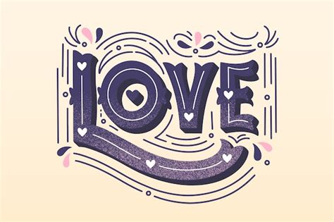 Free Vector Love Lettering In Vintage Style