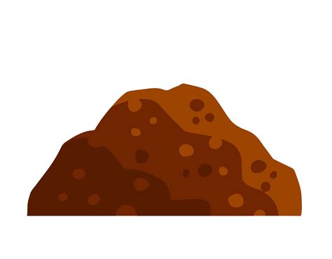 Pile Of Earth Brown Mound Land And Soil For Farming Flat Cartoon