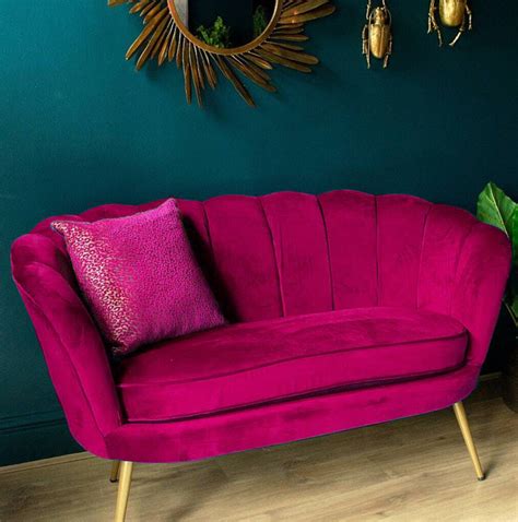 Hot Pink Scalloped Cocktail Sofa By The Best Room