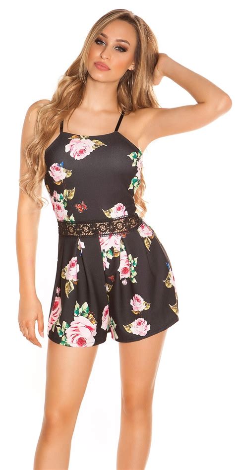 Sexy Playsuit With Lace Black Playsuit