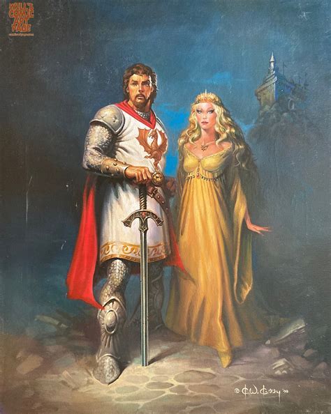 King Arthur And Lady Guinevere 2000 With Excalibur By Ken Kelly