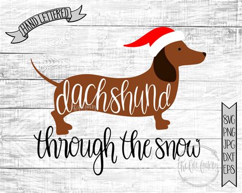 Dachshund Through The Snow Christmas Song Cut And Print Etsy