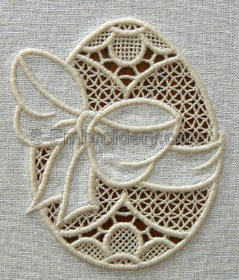 Bonus embroidery designs & customer rewards. Easter machine embroidery - 10575 Easter egg cutwork lace ...