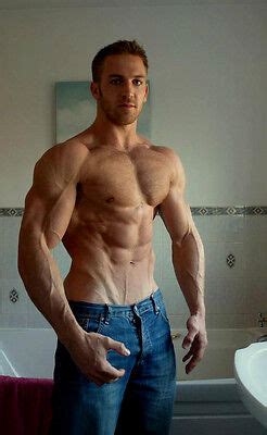 Shirtless Male Beefcake Hunk Muscular Body Builder Veins Flexing PHOTO X P EBay