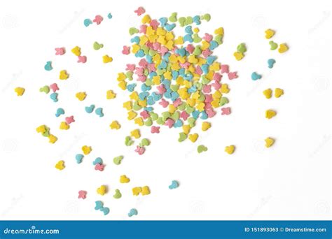 Candy Sprinkles Colorful Cake Sprinkles Scattered Over White